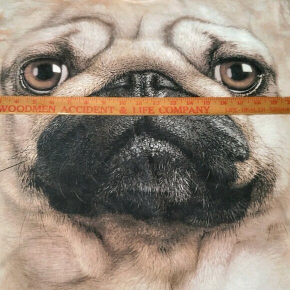 The Mountain Pug Face Shirt Large Beige Tie Dye Puppy Animal Graphic - Picture 6 of 9
